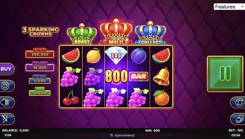 3 Sparking Crowns câștig joc de bază